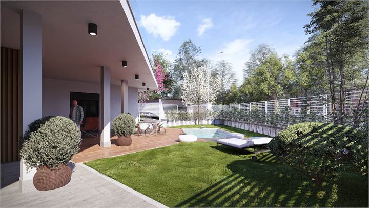 3 locali con giardino privato. Possibilità box doppio.
